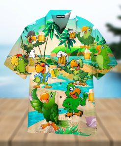 Parrots And Beer In Summer Hawaiian Shirt