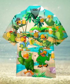 Parrots And Beer In Summer Hawaiian Shirt