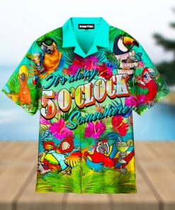 Parrots It’s Five Oclock Somewhere Cocktails Hawaiian Shirt