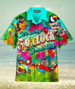 Parrots It’s Five Oclock Somewhere Cocktails Hawaiian Shirt