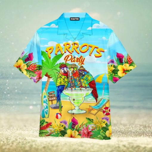 Parrots Party Drink Cocktail Hawaiian Shirt For Men