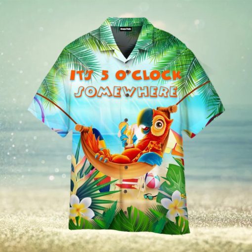 Party Parrot It’s 5 O’clock Somewhere Hawaiian Shirt For Men