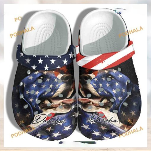 Patriotic Beagle Dog Crocs 4th of July Personalized Shoes