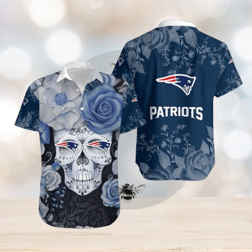 Patriots Hawaiian Shirt Skull Gift For Fan Graphic Print Patriots Hawaiian Shirt Skull Gift For Fan Graphic Print