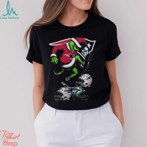 Patriots Merch The Grinch New England Patriots Stomp On NFL Teams Christmas Shirt