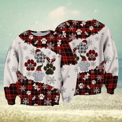 Paws Christmas 3D Ugly Christmas Sweatshirt