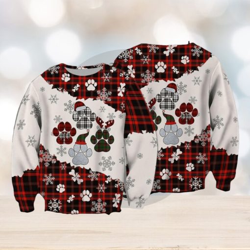 Paws Christmas 3D Ugly Christmas Sweatshirt