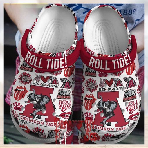 Peace Love ALabama Crimson Roll Tide Crocs