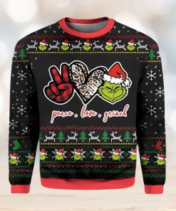 Peace Love Grinch Ugly Christmas Sweater Xmas 3D Printed Christmas Sweater Gift