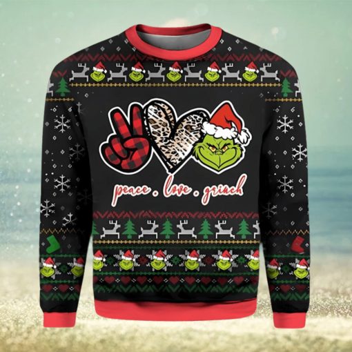 Peace Love Grinch Ugly Christmas Sweater Xmas 3D Printed Christmas Sweater Gift