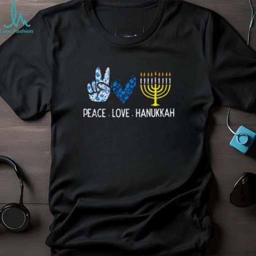 Peace Love Hanukkah Retro Chanukah Jewish Men Kids T shirt