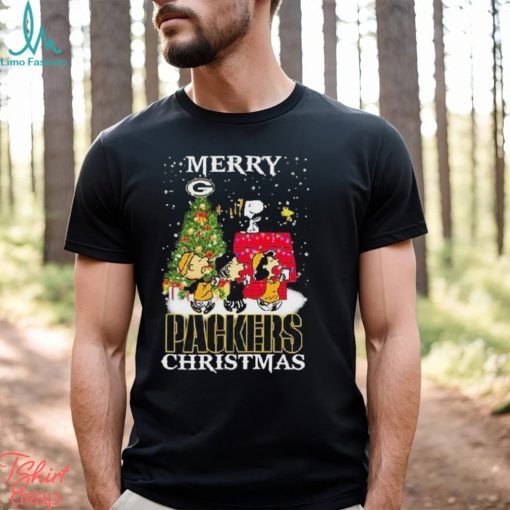 Peanuts Characters Merry Green Bay Packers Christmas T Shirt