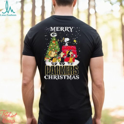 Peanuts Characters Merry Green Bay Packers Christmas T Shirt