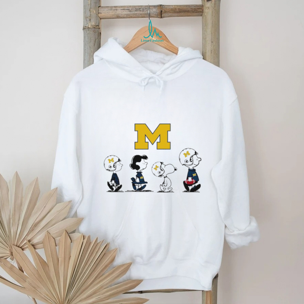 Peanuts Characters Waking Michigan Wolverines Football Shirt Peanuts Characters Waking Michigan Wolverines Football Shirt