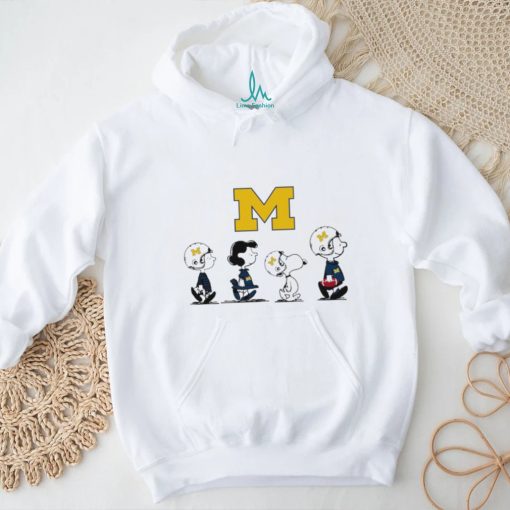 Peanuts Characters Waking Michigan Wolverines Football Shirt