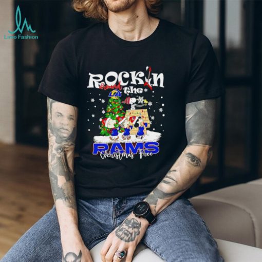 Peanuts NFL Los Angeles Rams Rockin Around Christmas Tree shirt