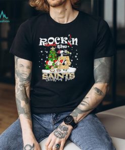 Peanuts NFL New Orleans Saints Rockin Around Christmas Tree shirt