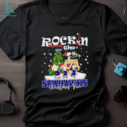 Peanuts NFL Seattle Seahawks Rockin Around Christmas Tree shirt