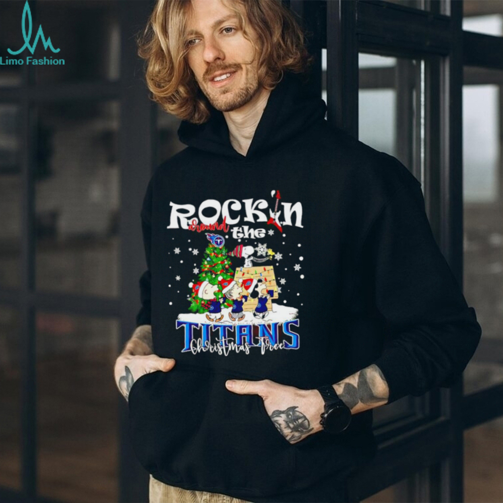 Peanuts NFL Tennessee Titans Rockin Around Christmas Tree shirt Peanuts NFL Tennessee Titans Rockin Around Christmas Tree shirt