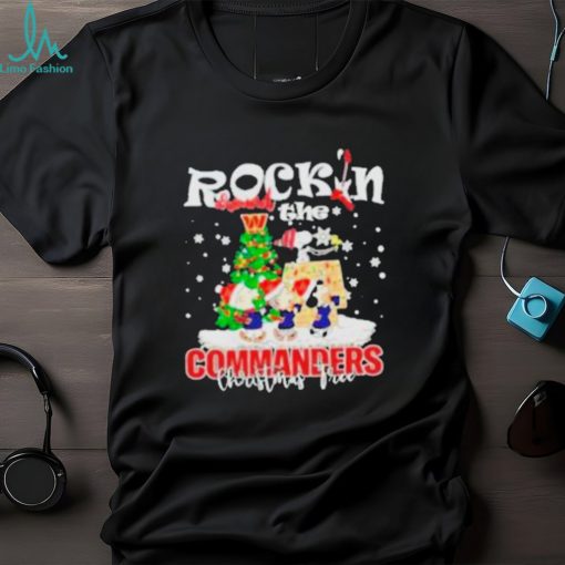 Peanuts NFL Washington Commanders Rockin Around Christmas Tree Logo Shirt