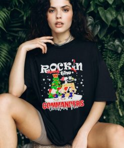 Peanuts NFL Washington Commanders Rockin Around Christmas Tree Logo Shirt