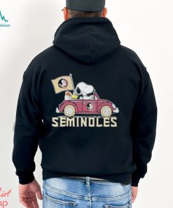 Peanuts Snoopy And Woodstock Drive Car Florida State Seminoles Football T Shirt