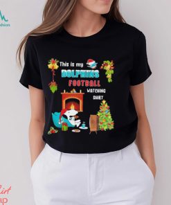 Peanuts Snoopy This Is My Miami Dolphins Football Watching Christmas Shirt