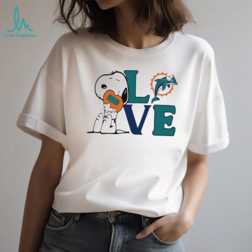 Peanuts Snoopy love Miami Dolphins shirt