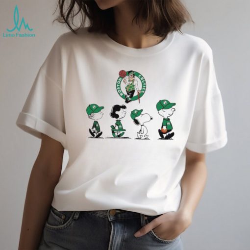 Peanuts characters Boston Celtics shirt