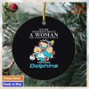 Peanuts characters never underestimate a woman who understands football and loves Dolphins ornament