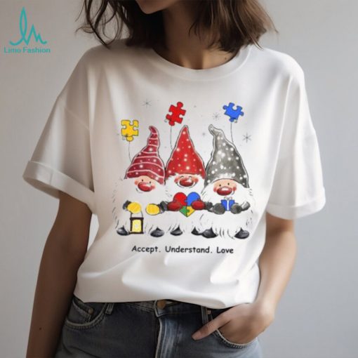 Perfect Accept Understand Love Autism Awareness Christmas Gnome Tshirt