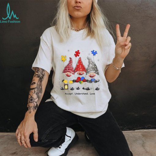 Perfect Accept Understand Love Autism Awareness Christmas Gnome Tshirt