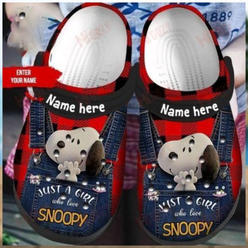 Personalised Just A Girl Who Love Snoopy Crocs Clog Peanuts Crocs