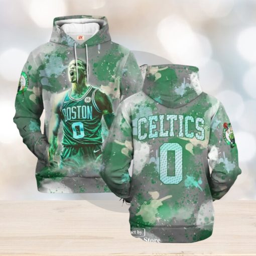 Personalized Boston Celtics Paint Color Design Jogger Hoodie Sweatshirt 3D