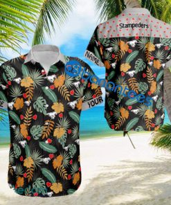 Personalized CFL Calgary Stampeders Heart Pattern Valentines Day 3D Hawaiian Shirt Gift For Fans