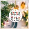 Personalized Christmas Family Bluey Ceramic Ornament