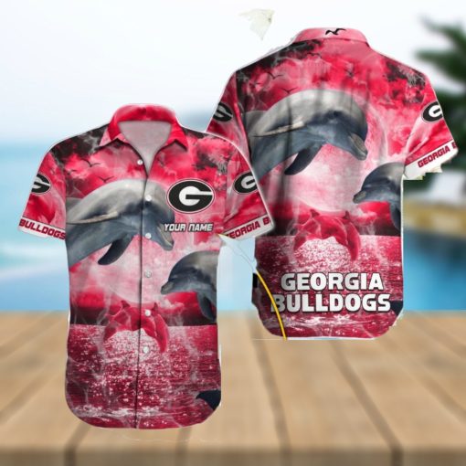 Personalized Georgia Bulldogs Dolphins Design Hawaiian Shirt