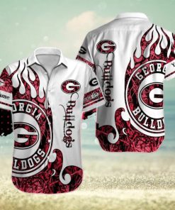 Personalized Georgia Bulldogs Logo White Red Mix Design Hawaiian Shirt