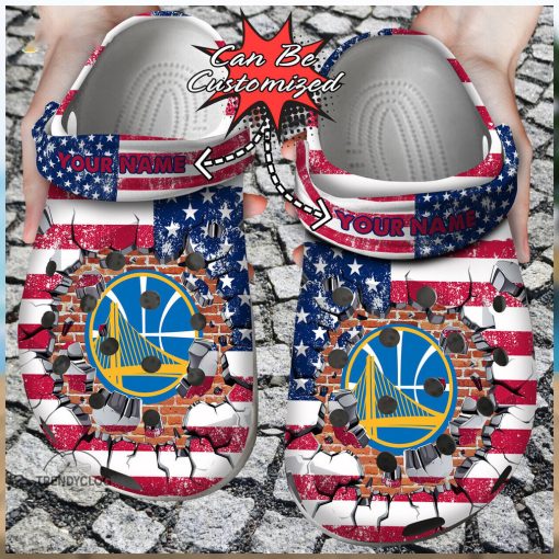 Personalized Golden State Warriors Basketball Team Crocs Clog Custom Name Shoes