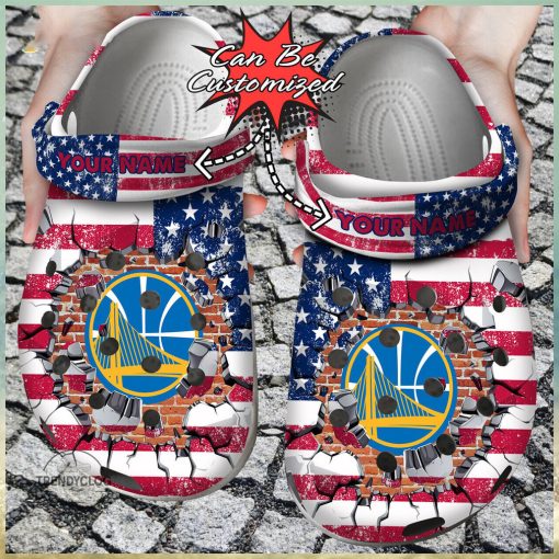 Personalized Golden State Warriors Basketball Team Crocs Clog Custom Name Shoes