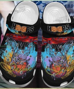 Personalized Hoops Basketball Black Crocs Mens