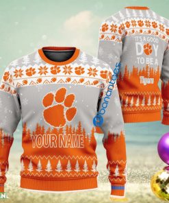 Personalized It A Good Day To Be A Clemson Tigers Knitted Christmas Sweater AOP