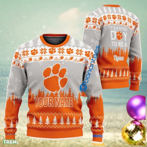 Personalized It A Good Day To Be A Clemson Tigers Knitted Christmas Sweater AOP