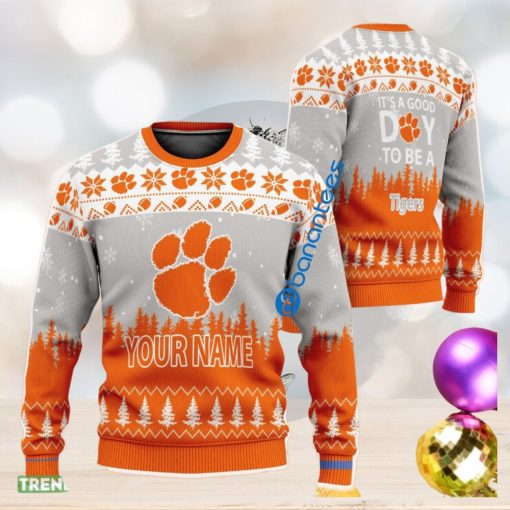 Personalized It A Good Day To Be A Clemson Tigers Knitted Christmas Sweater AOP