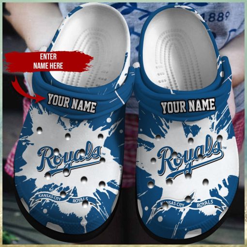 Personalized Kansas City Royals Baseball Team Crocs Clog Custom Name Shoes