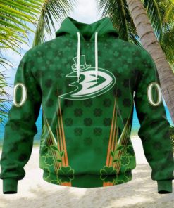 Personalized NHL Anaheim Ducks Full Green Design For St. Patrick’s Day Hoodie