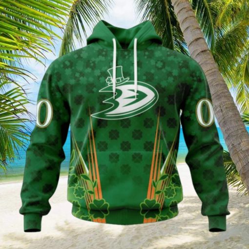 Personalized NHL Anaheim Ducks Full Green Design For St. Patrick’s Day Hoodie