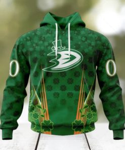 Personalized NHL Anaheim Ducks Full Green Design For St. Patrick’s Day Hoodie