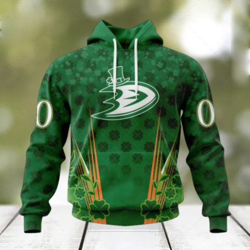Personalized NHL Anaheim Ducks Full Green Design For St. Patrick’s Day Hoodie