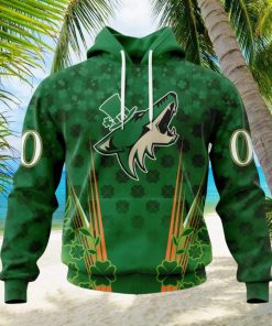 Personalized NHL Arizona Coyotes Full Green Design For St. Patrick’s Day Hoodie